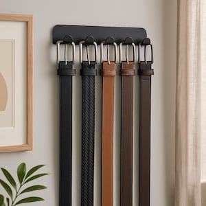 Belt Organizer For Closet, Wall Mount Belt Rack, Hanging Belt Holder, Vertical Belt Hanger, Metal Belt Storage Solution, Belt Display Rack