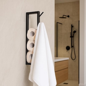 Toilettenpapierhalter,an der Wand befestigter Toilettenhalter, vertikaler Toilettenpapierhalter, moderner Toilettenpapierhalter, kompakter Handtuchhalter, Badezimmer-Tuchrollenhalter