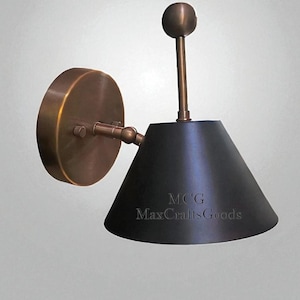 Handmade Brass Wall Sconce: Mid-Century Style, Vintage Light