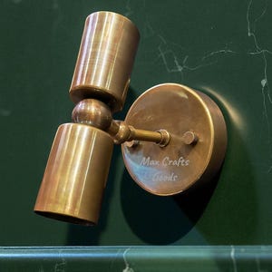 1940s Mid Century Antique Brass Sconce: Minimalist Vanity Light