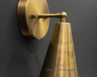 Handmade Brass Wall Sconce, Mid-Century Modern Light Fixture