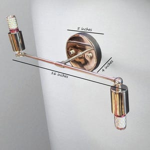 Mid Century Modern Bathroom Sconce: Brass & Chrome Vanity Light