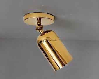 Brass Ceiling Spotlight – Adjustable Semi Flush Mount – Handmade Brass Light
