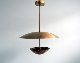 Ręcznie robiona lampa wisząca z mosiądzu | Minimalistyczna oprawa sufitowa | Nowoczesne oświetlenie wnętrz