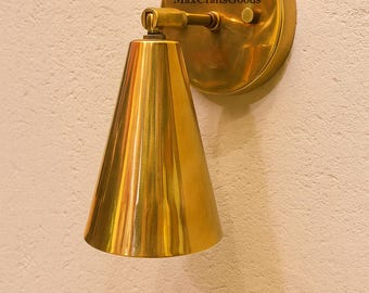 Brass Wall Sconce – Mid-Century Modern 1950s Style Lighting for Bedroom & Living Room