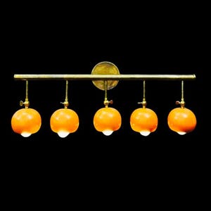 Mid-Century Modern Messing 5-Ball Vanity Light - Retro Wandleuchte