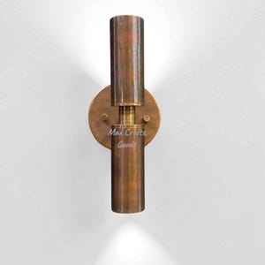 Handmade Brass Wall Sconce: Cylindrical Flower Design, Indoor/Outdoor