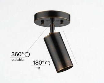 Brass Adjustable Ceiling Spotlight - Modern Flush Mount Light