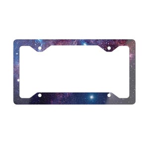 Galaxy License Plate Frame, Space Car Accessory, Cosmic Vehicle Decoration, Celestial Auto Decor, Cool Car Gift, Nebula Vanity Plate Holder