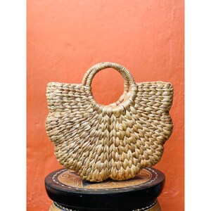 Women&#39;s handbag made of water hyacinth, natural ethnic weaving - woven bag - Home Made, Women&#39;s bag - Hampers Bag - tote bag