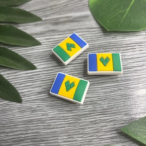 St Vincent Flag Croc Charm for Crocs, Clogs, Bags and phone cases - Caribbean Culture Shoe Decoration charms Notting Hill Carnival
