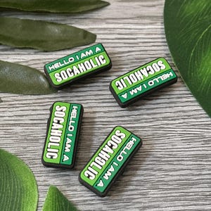 Hello I am a Socaholic Croc Charm for Crocs, Clogs, Bags and phone cases - Caribbean Culture Shoe Decoration charms Notting Hill Carnival