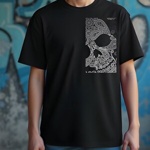 Skeleton Men&#39;s T-Shirt, Cotton T-Shirt 220 GSM Comfort T-Shirt Print Colorful T-Shirt Birthday Gift Cotton Apparel Loose Fit T-Shirt