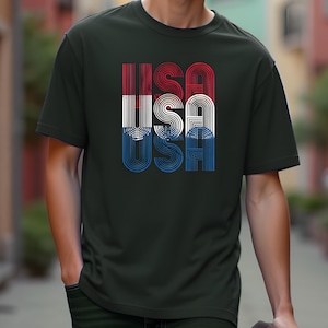 USA Men&#39;s T-Shirt, Cotton T-Shirt 220 GSM Comfort Wear T-Shirt Print T-Shirt Colorful T-Shirt Birthday Gift Cotton Apparel Loose Fit T-SHirt