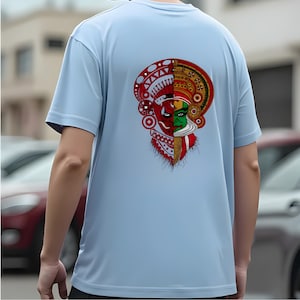 Dual Mask Men&#39;s T-Shirt, Cotton T-Shirt, 220 GSM Comfort Wear T-Shirt Print T-Shirt Colorful T-Shirt Birthday Gift