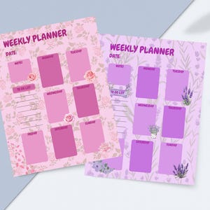 Paquete de planificadores florales / Planificadores botánicos imprimibles / 3 diseños / Páginas semanales / Descarga digital / Tamaño A4 + Carta EE. UU.