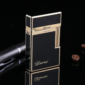 Derui Luxury Butane Lighter | Premium Gift for Men | Elegant Gas Lighter | Refillable | Windproof Metal Flame Lighter