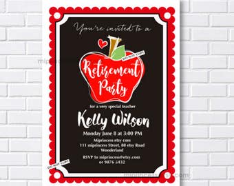 teacher retirement invitation teacher appreciation retirement etsy