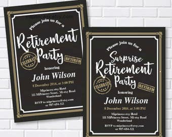 glitter retirement invitation elegant black gold party etsy retirement celebration invitation wording