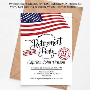 Military Retirement Party Army Retirement Invitation  Army party Retirement party Invitation, Retirement Celebration - card 1675