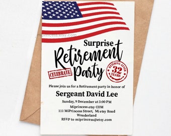 Military Retirement Party, Army Retirement Invitation,  Army party, Retirement party Invitation, Retirement Celebration - card 1675