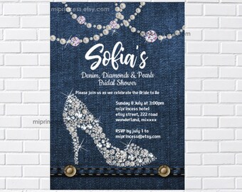 Denim Invitations Etsy