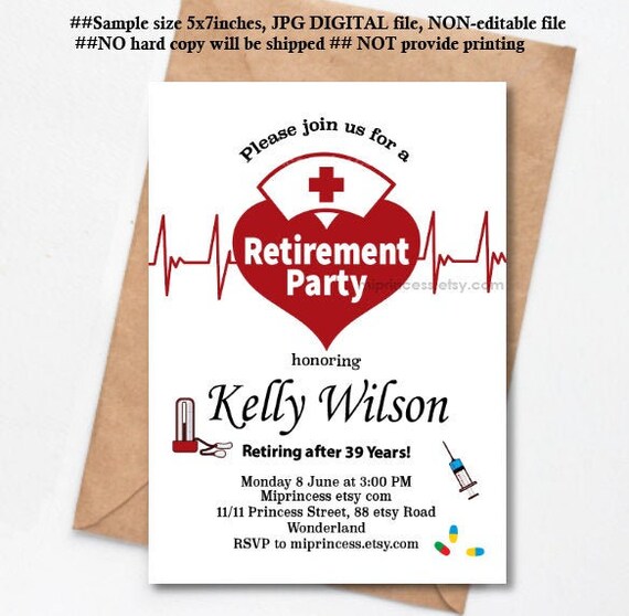 Nursing Invitation Nurse Retirement or Graduation Party Etsy