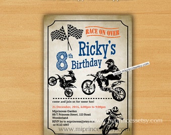 Dirt bike invitation biker boy birthday party invite motorcycle motorbike motocross party biker any age 4th 5th 6th 8th 9th 7th , card 888