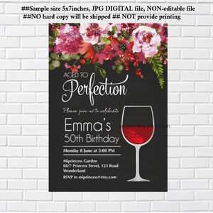 Wine Birthday Invitation: Aged to Perfection, Any Age 383 (Digital File)