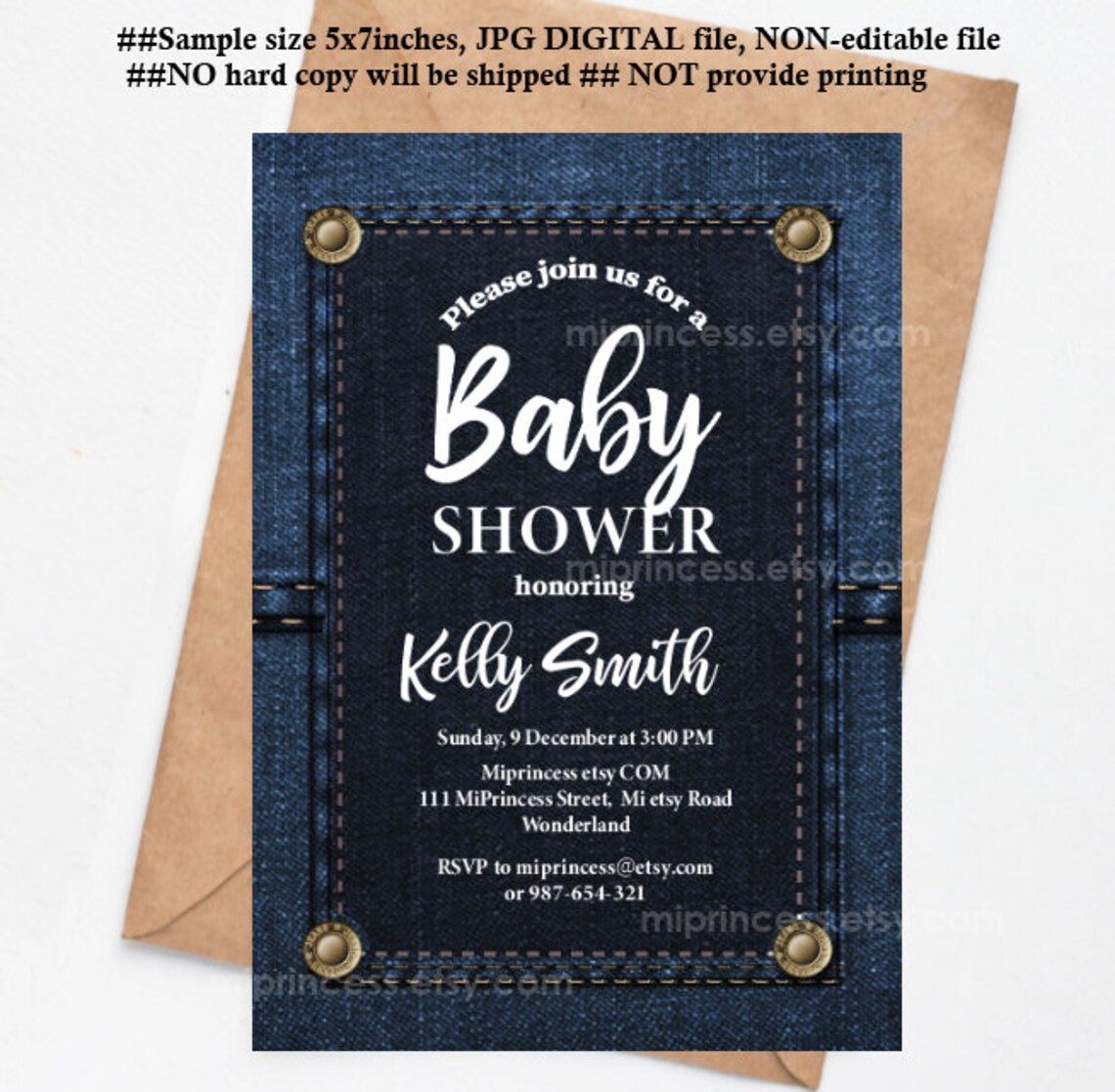 Denim Invitation Denim Baby Showerbridal Shower Denim Party Etsy
