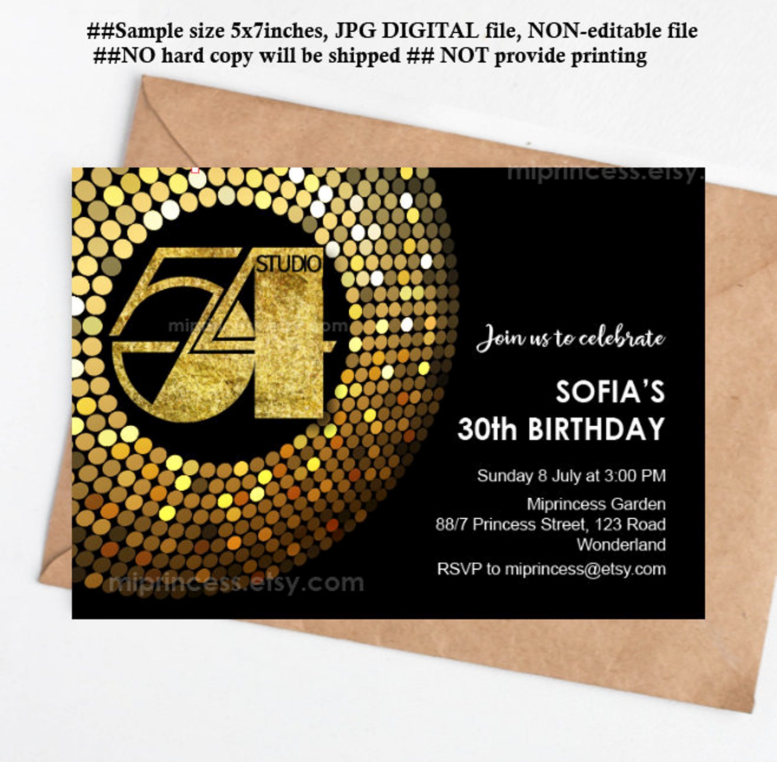 Studio 54 Adult Birthday Party Disco Dance Party Invitation Etsy