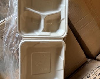 8x7 3-compartment clamshell plate