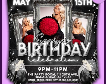 Birthday Flyer | Editable Canva Template | Celebration | Party | Invitation | Premade Birthday Flyer | Birthday Bash