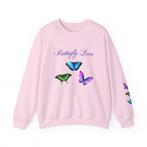 Butterfly Lover Crewneck Sweatshirt, Cozy Butterfly Graphic Sweatshirt, Gift for Nature Lovers, Spring Fashion, Casual Wear