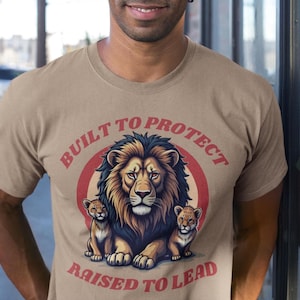 Conservative Patriotic Tee, Built to Protect Raised to Lead T-Shirt, Pro-2A Political Apparel, Family First gift Mens Womens Unisex Cotton