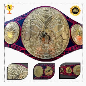 USOS Tag Team Wrestling Championship Belt | 4MM Brass Plates | Deep Engraved Dual Titles | Leather Strap | Adult Size Belt