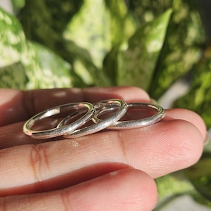Sterling Silver Stacking Rings Set: Thin Minimalist Band Rings