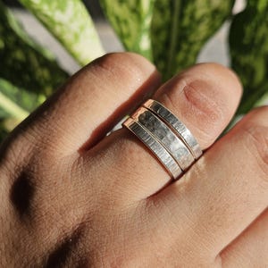 Sterling Silver Band Ring | Modern Open Band Ring| Hammered Statement Ring | Silver Ring| Handmade Minimalist Jewelry