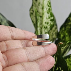 Adjustable Sterling Silver Statement Ring | Open Band Minimalist Ring for Women | Summer Jewelry 2025 | Graduation Gift for Her