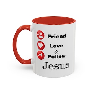 Folgen Sie Jesus Tasse für Kirche Christliche Kaffee Geschenkidee für Teen Bibelstudiengruppe Geschenk für Kirche Jugendführer Morgen Andachts Getränketasse Bild 2
