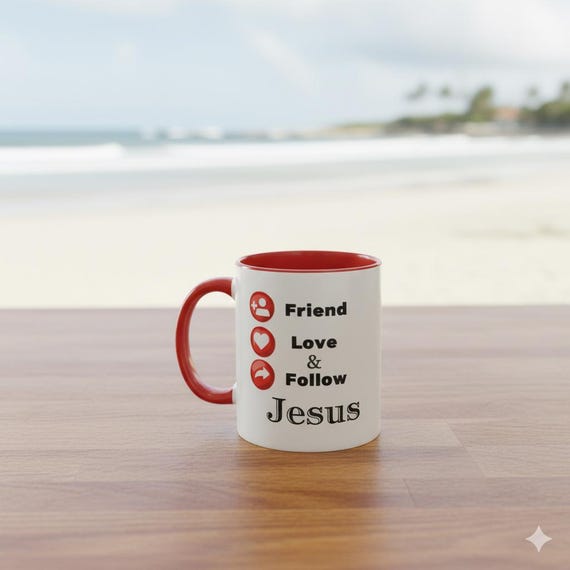 Follow Jesus Mug for Church- Christian Coffee Gift Idea For Teen Bible Study Group Gift For Church Youth Leader Morning Devotional Drink Cup