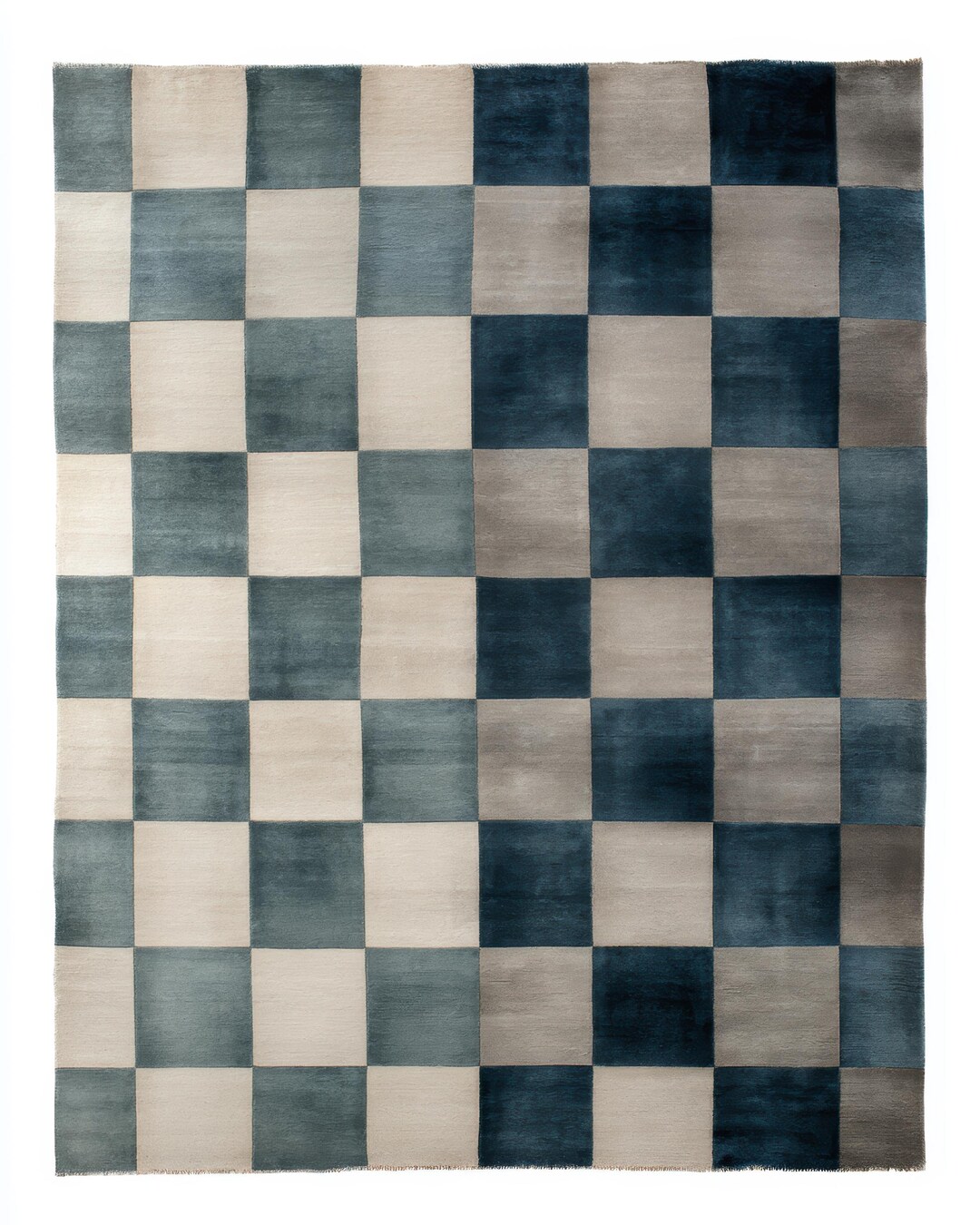 Blue Checked Rug Checkerboard Pattern Light Blue Checkered Rug – Hand Made Carpet for ...
