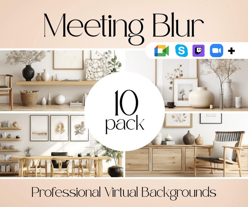 10 Modern Brown Zoom Backgrounds: Minimalist Home Office Backdrops (10 ...