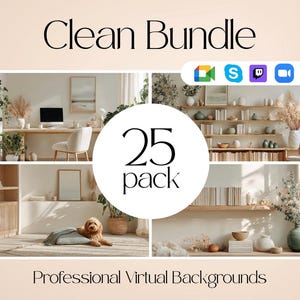25 minimalistiska vårbakgrunder för hemmakontor, virtuella möten (digital nedladdning)
