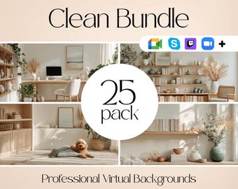 25 Minimalist Spring Home Office Backgrounds, Virtual Meeting (Digital Download)