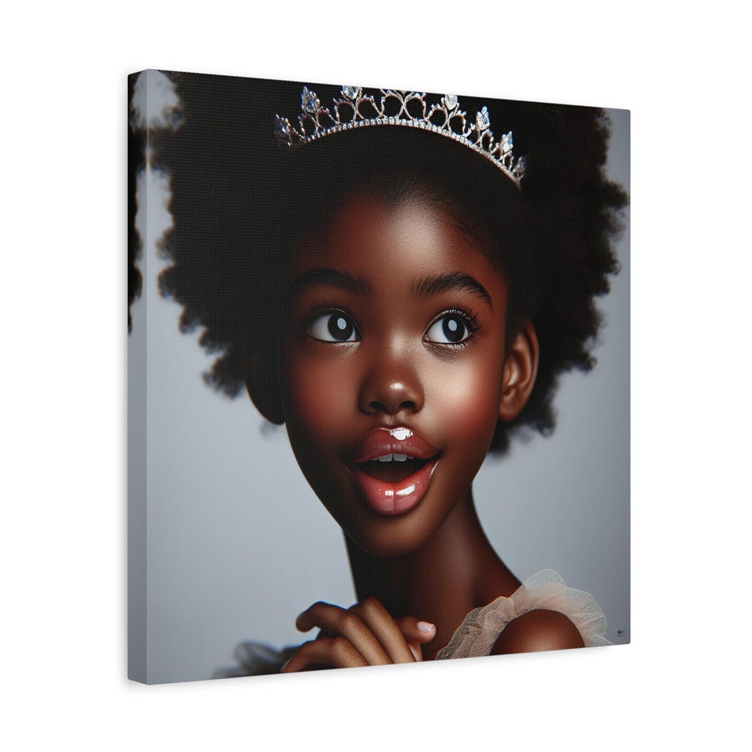 Princess With Diamond Tiara Canvas Wall Art | Elegant Feminine Portrait ...