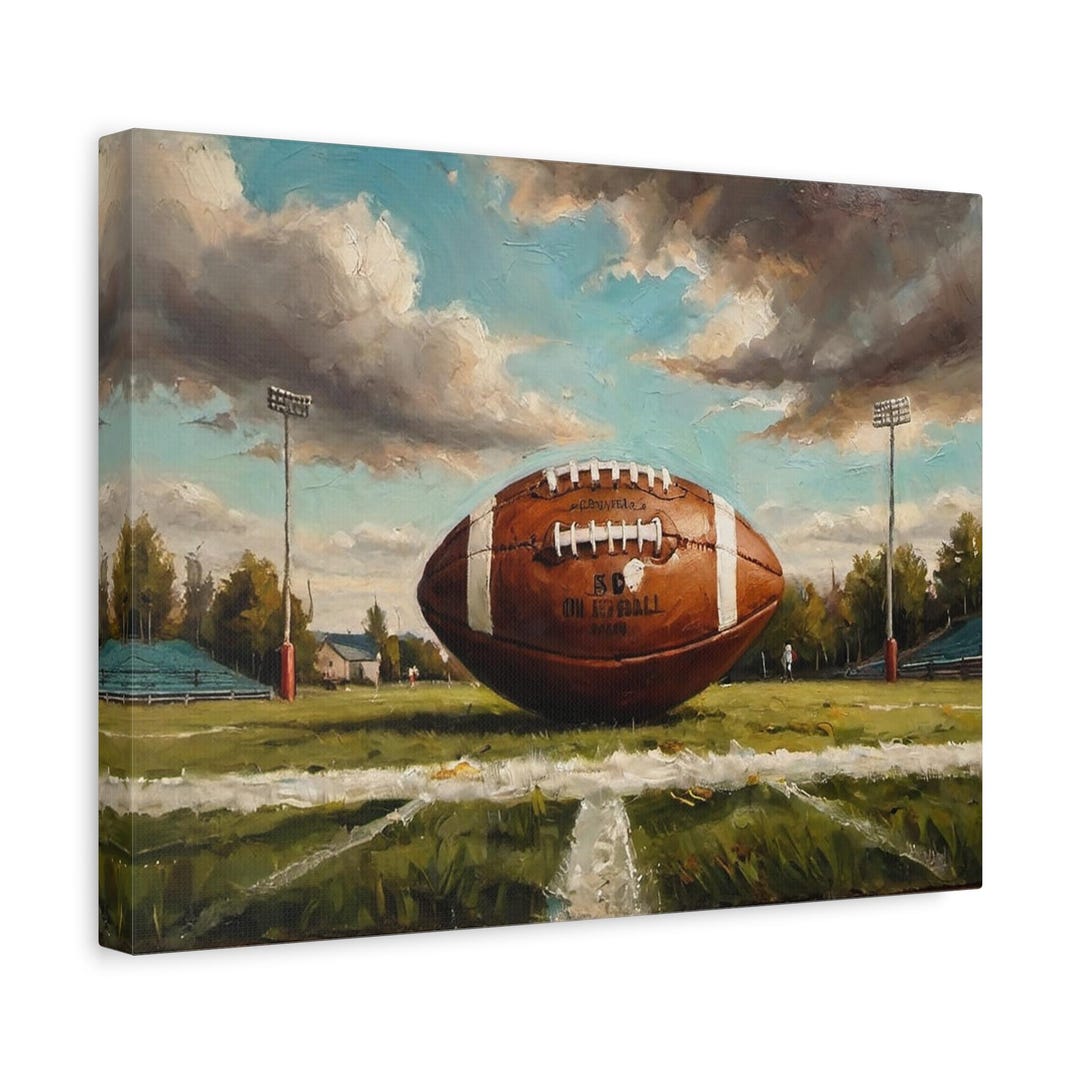 Vintage American Football Canvas Wall Art | Retro Sports Home Decor ...