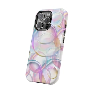 Colorful Bubbles Phone Case, Magnetic Tough Case for iPhone, Cute Bubble Design, Fun Mobile Accessory, Gift for Teen Girls