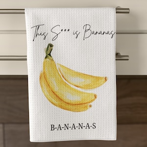 Funny Food Kitchen Towel: Waffle Weave Microfiber, Playful Puns