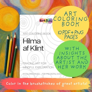 Libro para colorear de Hilma af Klint / 10 páginas abstractas / PDF + PNG / Listo para Procreate